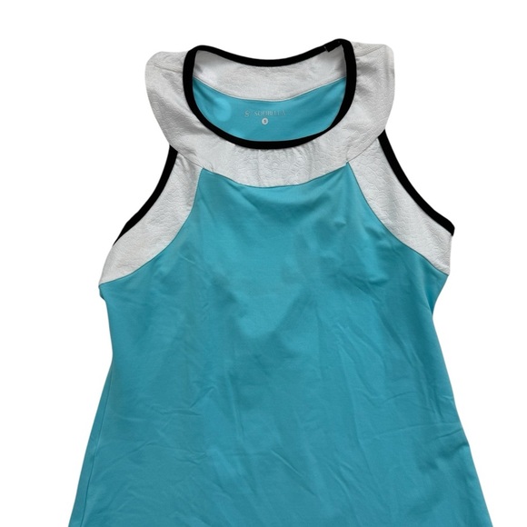 New Sofiabella Blue and Black Sleeveless Mini Dress Size Small - Picture 2 of 8